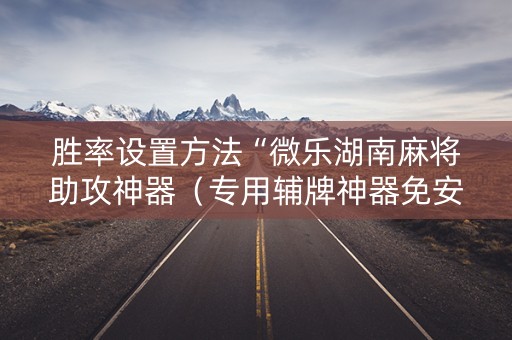 胜率设置方法“微乐湖南麻将助攻神器（专用辅牌神器免安装）