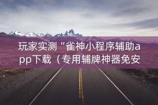 玩家实测“雀神小程序辅助app下载（专用辅牌神器免安装）