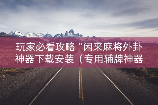 玩家必看攻略“闲来麻将外卦神器下载安装（专用辅牌神器免安装）