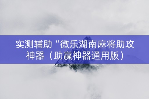 实测辅助“微乐湖南麻将助攻神器（助赢神器通用版）
