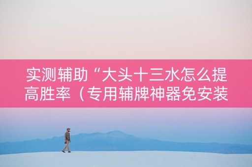 实测辅助“大头十三水怎么提高胜率（专用辅牌神器免安装）