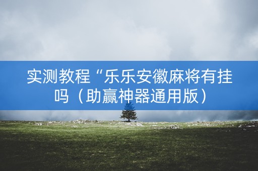 实测教程“乐乐安徽麻将有挂吗（助赢神器通用版）