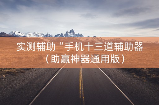 实测辅助“手机十三道辅助器（助赢神器通用版）