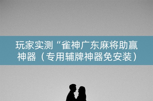 玩家实测“雀神广东麻将助赢神器（专用辅牌神器免安装）