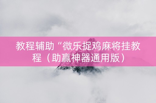 教程辅助“微乐捉鸡麻将挂教程（助赢神器通用版）