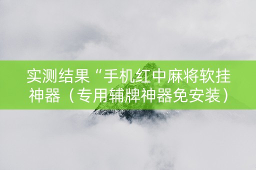 实测结果“手机红中麻将软挂神器（专用辅牌神器免安装）