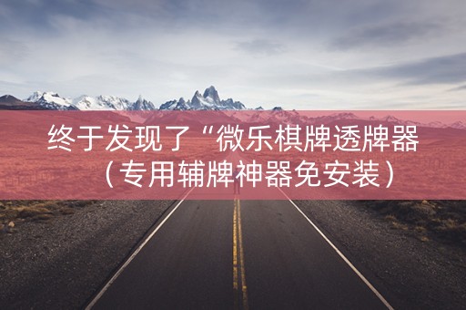终于发现了“微乐棋牌透牌器（专用辅牌神器免安装）