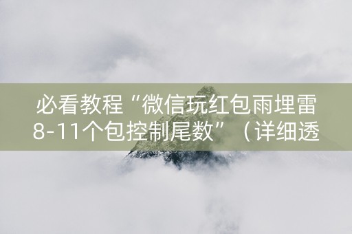 必看教程“微信玩红包雨埋雷8-11个包控制尾数”（详细透视教程）-哔哩哔哩