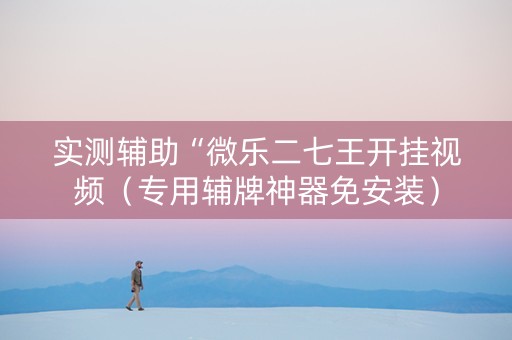 实测辅助“微乐二七王开挂视频（专用辅牌神器免安装）