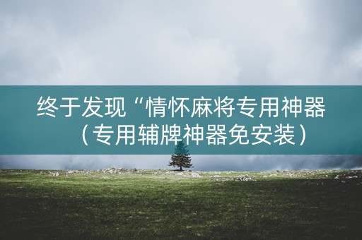终于发现“情怀麻将专用神器（专用辅牌神器免安装）