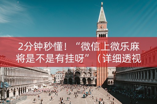 2分钟秒懂！“微信上微乐麻将是不是有挂呀”（详细透视教程）-哔哩哔哩