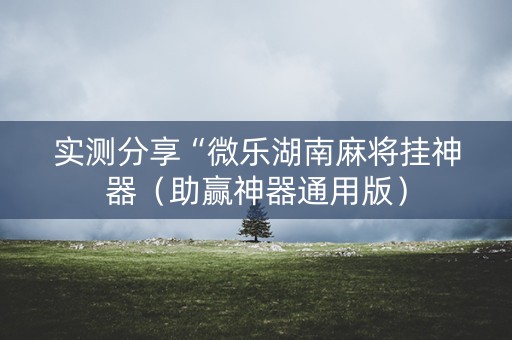 实测分享“微乐湖南麻将挂神器（助赢神器通用版）