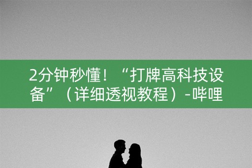 2分钟秒懂！“打牌高科技设备”（详细透视教程）-哔哩哔哩
