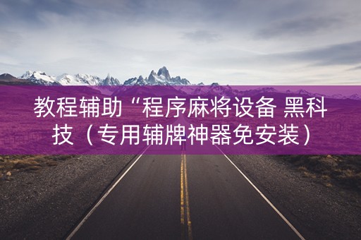 教程辅助“程序麻将设备 黑科技（专用辅牌神器免安装）