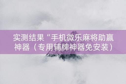 实测结果“手机微乐麻将助赢神器（专用辅牌神器免安装）