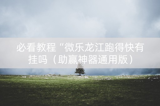 必看教程“微乐龙江跑得快有挂吗（助赢神器通用版）