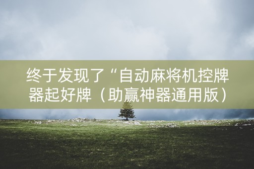 终于发现了“自动麻将机控牌器起好牌（助赢神器通用版）