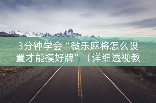 3分钟学会“微乐麻将怎么设置才能摸好牌”（详细透视教程）-哔哩哔哩