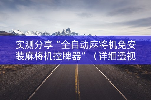 实测分享“全自动麻将机免安装麻将机控牌器”（详细透视教程）-哔哩哔哩