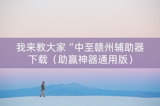 我来教大家“中至赣州辅助器下载（助赢神器通用版）