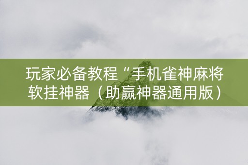 玩家必备教程“手机雀神麻将软挂神器（助赢神器通用版）