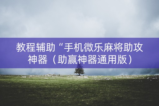 教程辅助“手机微乐麻将助攻神器（助赢神器通用版）
