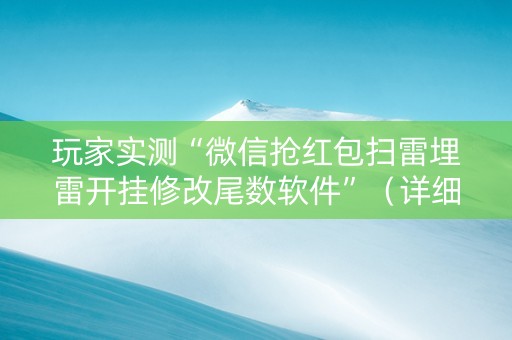 玩家实测“微信抢红包扫雷埋雷开挂修改尾数软件”（详细透视教程）-哔哩哔哩