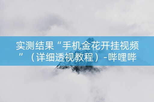 实测结果“手机金花开挂视频”（详细透视教程）-哔哩哔哩