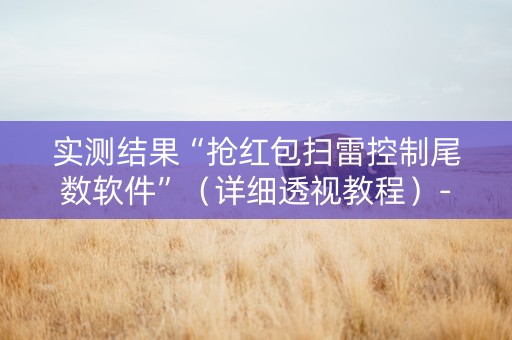 实测结果“抢红包扫雷控制尾数软件”（详细透视教程）-哔哩哔哩