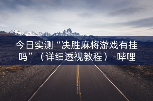 今日实测“决胜麻将游戏有挂吗”（详细透视教程）-哔哩哔哩