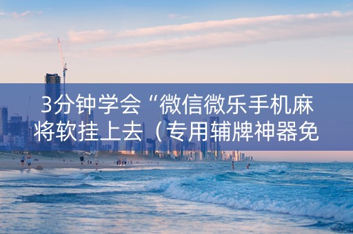 3分钟学会“微信微乐手机麻将软挂上去（专用辅牌神器免安装）