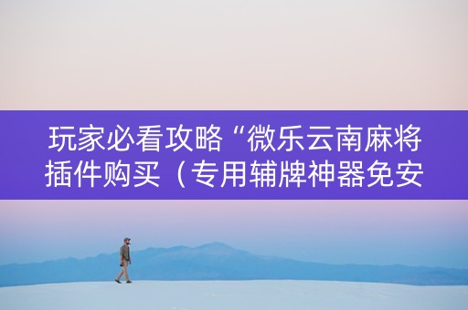 玩家必看攻略“微乐云南麻将插件购买（专用辅牌神器免安装）