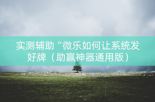 实测辅助“微乐如何让系统发好牌（助赢神器通用版）