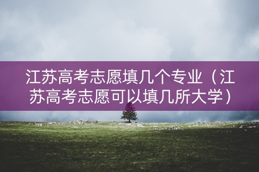 江苏高考志愿填几个专业（江苏高考志愿可以填几所大学）