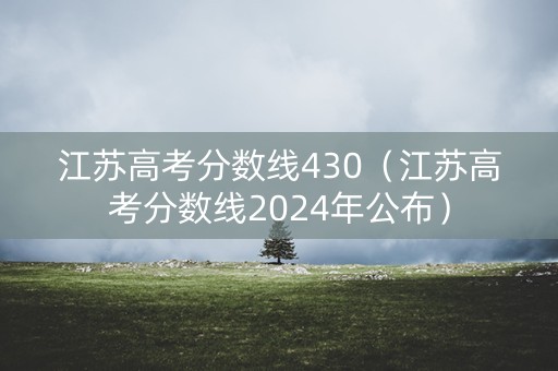 江苏高考分数线430（江苏高考分数线2024年公布）