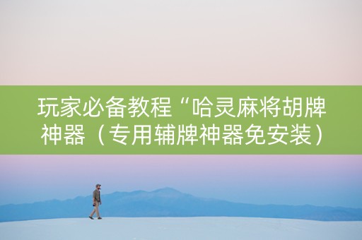 玩家必备教程“哈灵麻将胡牌神器（专用辅牌神器免安装）