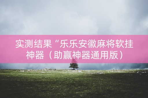 实测结果“乐乐安徽麻将软挂神器（助赢神器通用版）