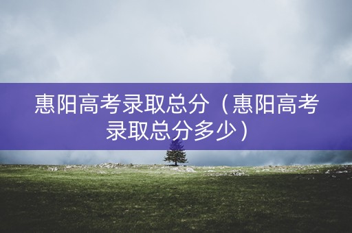 惠阳高考录取总分（惠阳高考录取总分多少）
