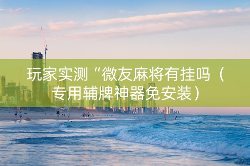 玩家实测“微友麻将有挂吗（专用辅牌神器免安装）