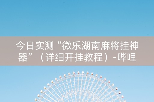 今日实测“微乐湖南麻将挂神器”（详细开挂教程）-哔哩哔哩