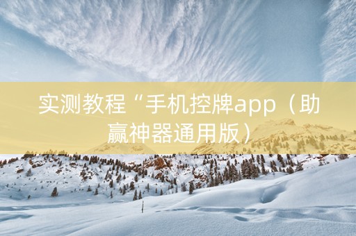 实测教程“手机控牌app（助赢神器通用版）