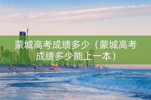 蒙城高考成绩多少（蒙城高考成绩多少能上一本）