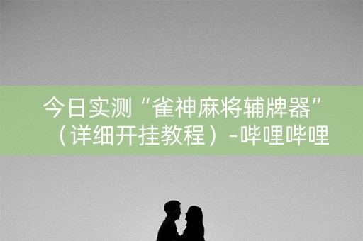 今日实测“雀神麻将辅牌器”（详细开挂教程）-哔哩哔哩