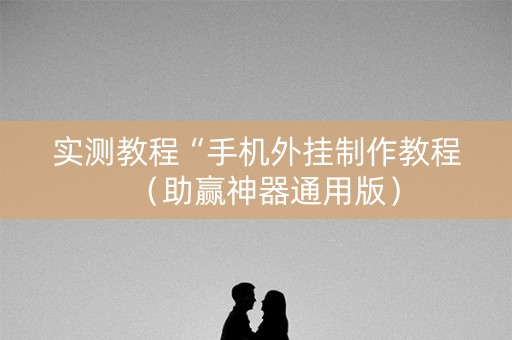 实测教程“手机外挂制作教程（助赢神器通用版）