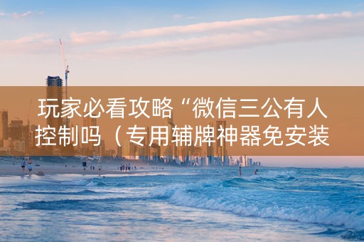玩家必看攻略“微信三公有人控制吗（专用辅牌神器免安装）