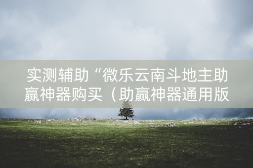 实测辅助“微乐云南斗地主助赢神器购买（助赢神器通用版）