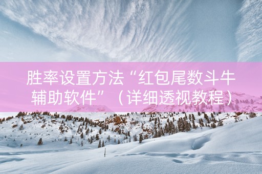胜率设置方法“红包尾数斗牛辅助软件”（详细透视教程）-哔哩哔哩