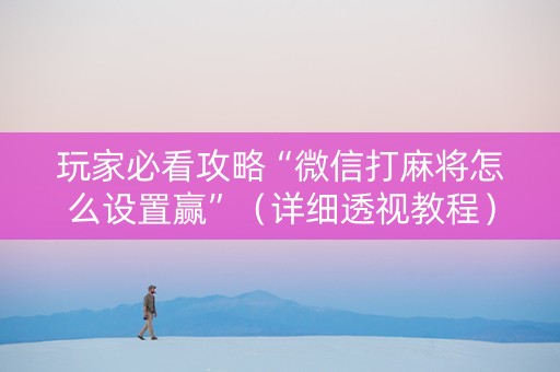 玩家必看攻略“微信打麻将怎么设置赢”（详细透视教程）-哔哩哔哩
