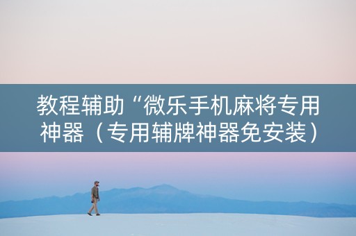 教程辅助“微乐手机麻将专用神器（专用辅牌神器免安装）