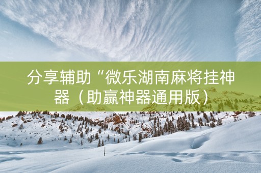 分享辅助“微乐湖南麻将挂神器（助赢神器通用版）